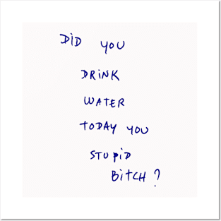 DID YOU DRINK WATER TODAY YOU STUPID Bitch ? Posters and Art